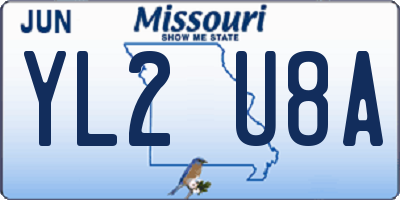 MO license plate YL2U8A