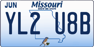 MO license plate YL2U8B