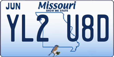 MO license plate YL2U8D