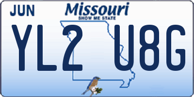 MO license plate YL2U8G