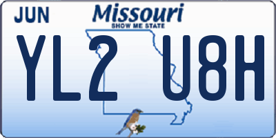 MO license plate YL2U8H