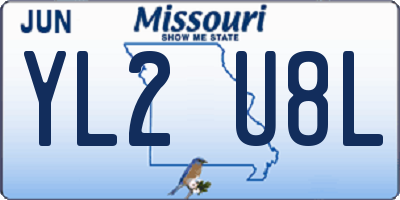 MO license plate YL2U8L