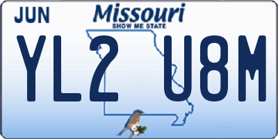 MO license plate YL2U8M