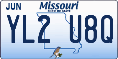 MO license plate YL2U8Q