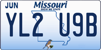 MO license plate YL2U9B