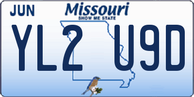 MO license plate YL2U9D
