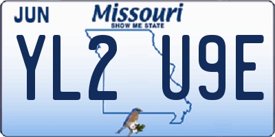 MO license plate YL2U9E