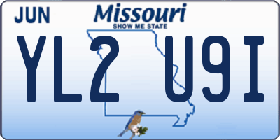 MO license plate YL2U9I