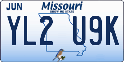 MO license plate YL2U9K