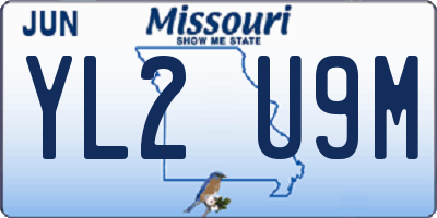 MO license plate YL2U9M