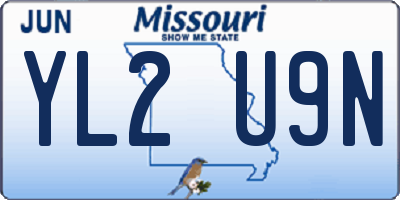 MO license plate YL2U9N