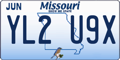 MO license plate YL2U9X