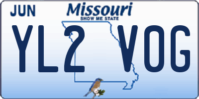 MO license plate YL2V0G