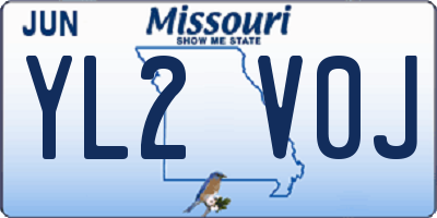 MO license plate YL2V0J