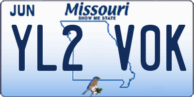MO license plate YL2V0K