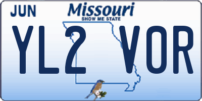 MO license plate YL2V0R