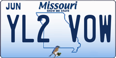 MO license plate YL2V0W