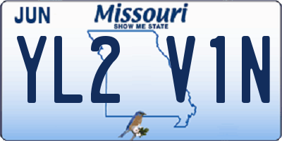 MO license plate YL2V1N
