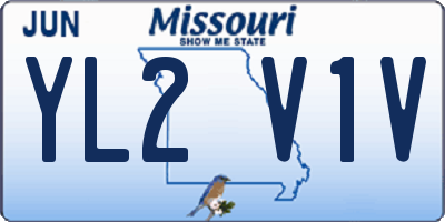 MO license plate YL2V1V