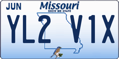 MO license plate YL2V1X