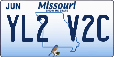 MO license plate YL2V2C