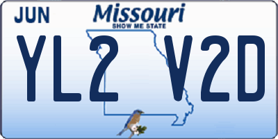 MO license plate YL2V2D