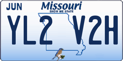 MO license plate YL2V2H