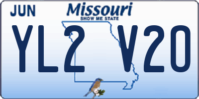 MO license plate YL2V2O