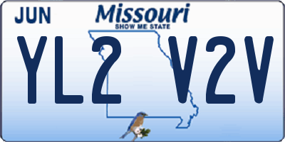 MO license plate YL2V2V
