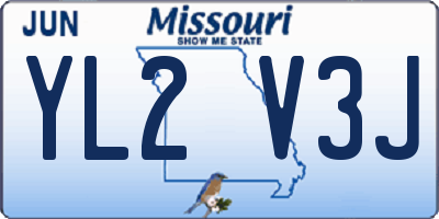 MO license plate YL2V3J