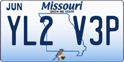 MO license plate YL2V3P