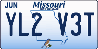 MO license plate YL2V3T