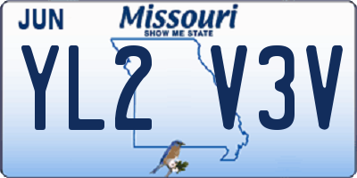 MO license plate YL2V3V