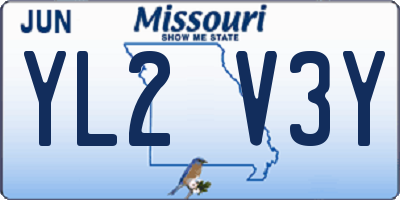 MO license plate YL2V3Y