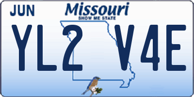 MO license plate YL2V4E