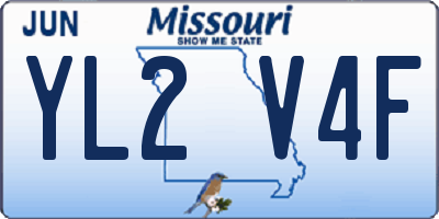 MO license plate YL2V4F