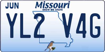MO license plate YL2V4G