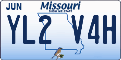 MO license plate YL2V4H