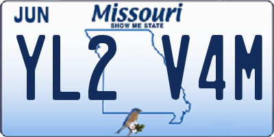MO license plate YL2V4M