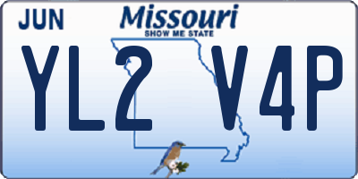 MO license plate YL2V4P