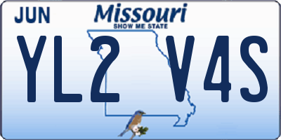MO license plate YL2V4S