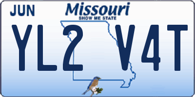 MO license plate YL2V4T