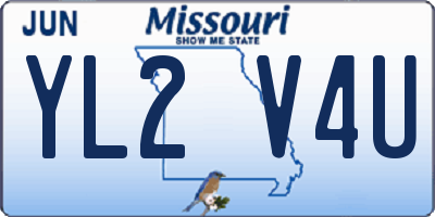 MO license plate YL2V4U