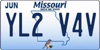 MO license plate YL2V4V