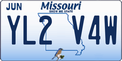 MO license plate YL2V4W