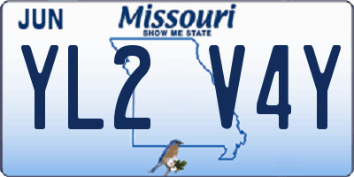 MO license plate YL2V4Y
