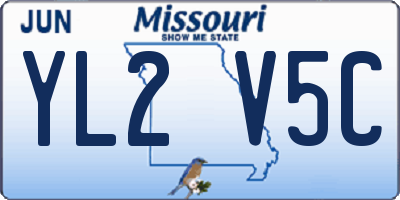 MO license plate YL2V5C