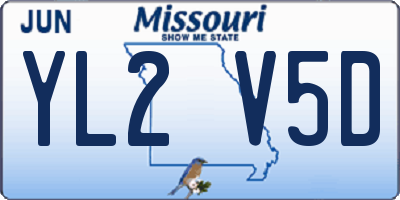 MO license plate YL2V5D