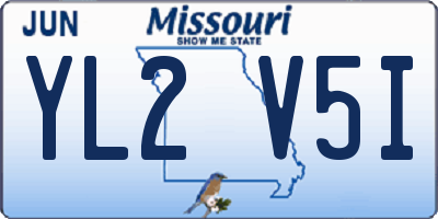 MO license plate YL2V5I