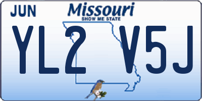 MO license plate YL2V5J